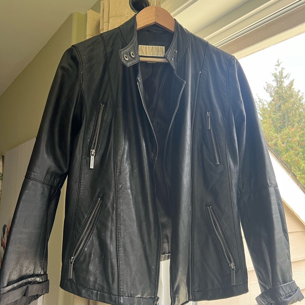 Michael Kors Leather Moto Jacket
